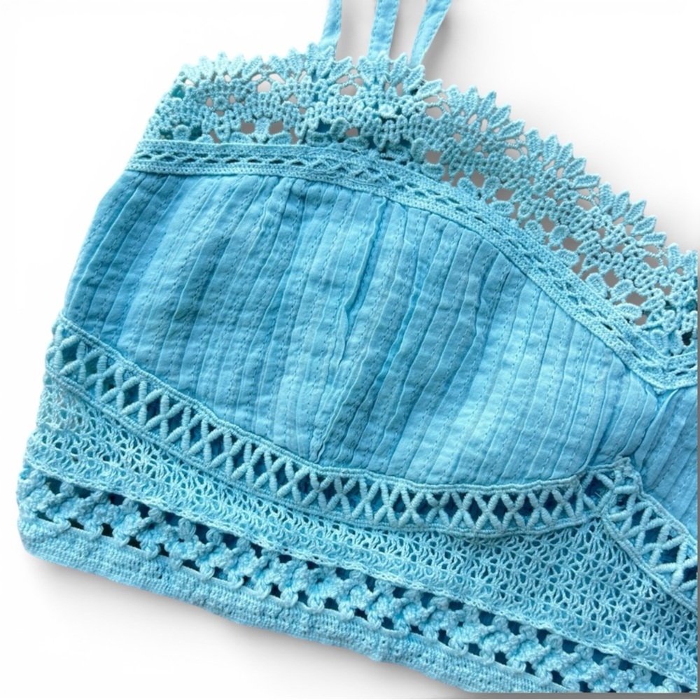 NWT Free People Tallulah Bralette in Aqua - Picture 6 of 8